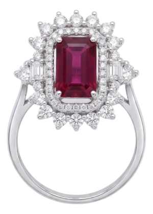 Natural Ruby 1.57cts & Diamond 0.79cts Ring in 18k Gold, Size 3