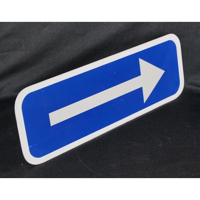 Traditional Vintage Aluminum Arrow Directional Guide Sign For Sale - Image 3 of 9