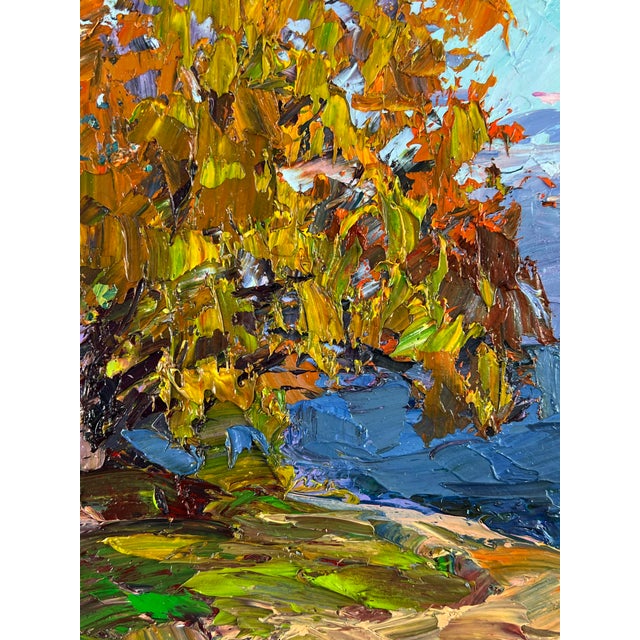 Paper Oil Painting River Bank Serdyuk Boris Petrovich For Sale - Image 7 of 11