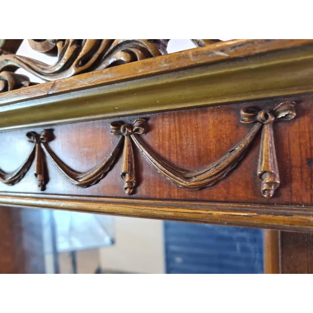 Antique Rosewood Marquetry Mirrored Wall Cabinet For Sale In New York - Image 6 of 9