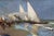 1908 Vintage Valencia Beach Sailboat Art Print by Joaquín Sorolla - 12" X 8" For Sale