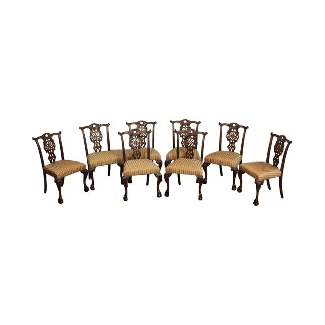 Early 20th Century Chippendale Style Mahogany Carved Ball and Claw Dining Chairs - Set of 8 For Sale - Image 13 of 13