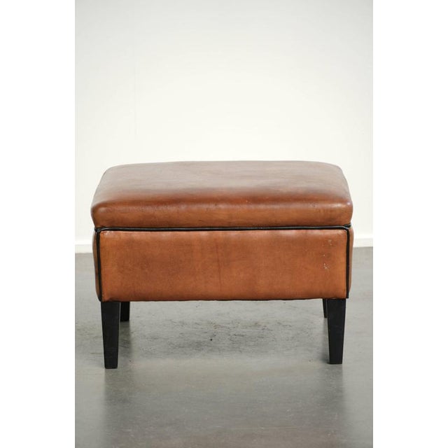 Ottoman in Sheepskin Leather For Sale - Image 4 of 11