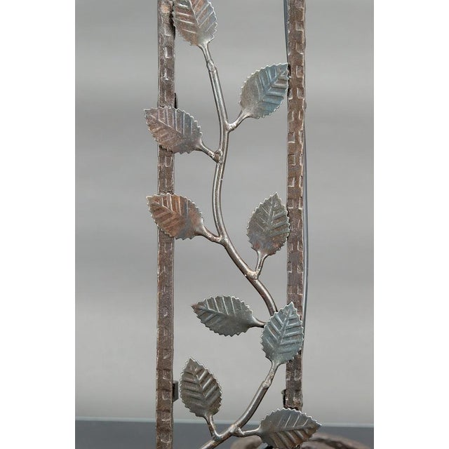 Vintage Art Deco Wrought Iron Lamp by Muller, 1920 For Sale - Image 6 of 18