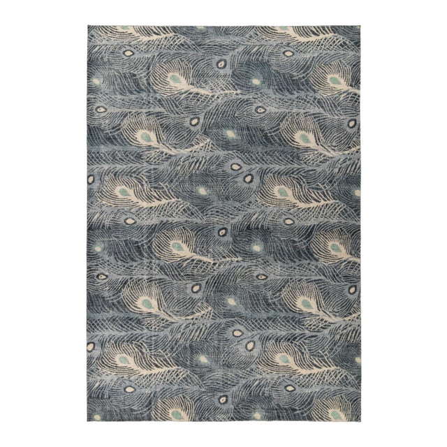 Rug & Kilim’s Plume Rug in Blue, 4x6 For Sale In New York - Image 6 of 6