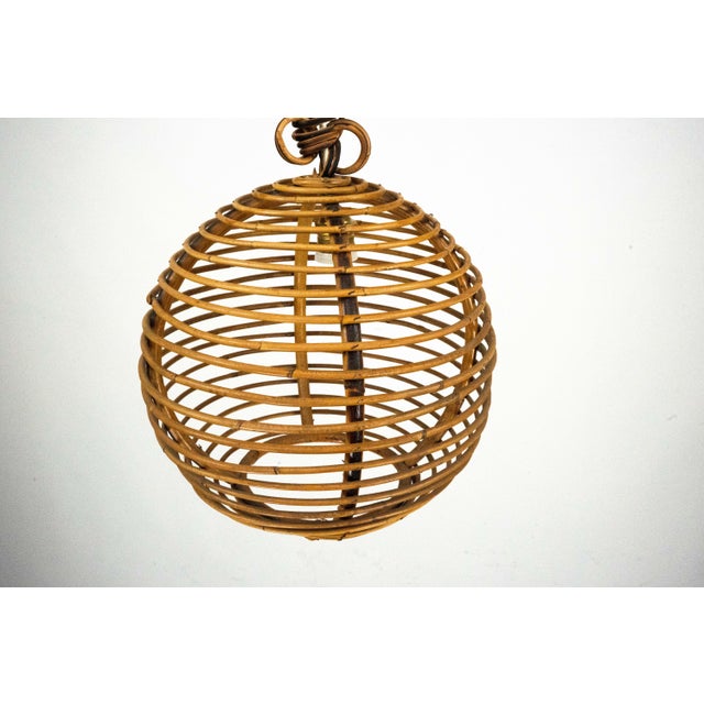 Vintage Italian Bamboo Sphere Chandelier, 1950s For Sale - Image 4 of 13