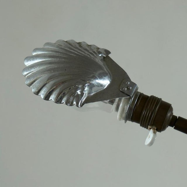 Art Deco Adjustable Shell Shade Table Lamp, Belgium, 1930s For Sale - Image 3 of 11