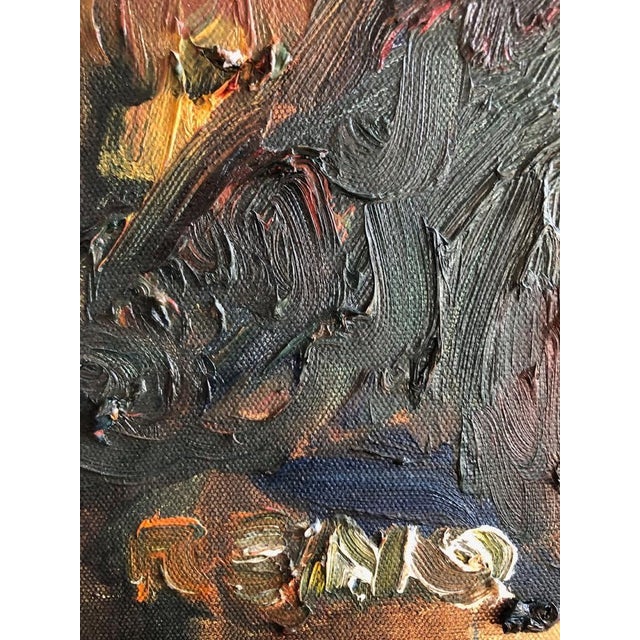 Joe Reno Textural Self Portrait Painting | Chairish