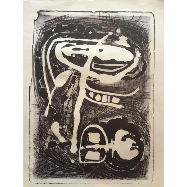 Paper Abstract Stone Lithograph 1950s San Francisco Printmaker For Sale - Image 7 of 7