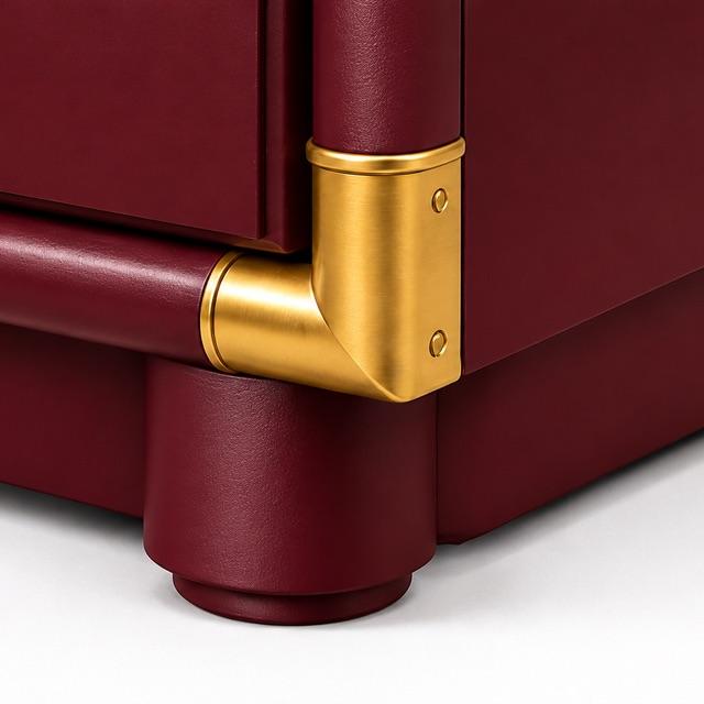 Wood Professionally Refinished 1970s Drexel Accolade Campaign Buffet / Sideboard - Custom Luxurious Wine Burgundy For Sale - Image 7 of 10