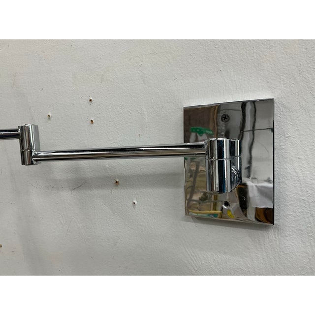 Chrome Hansen Polished Chrome Swing Arm Wall Sconce. For Sale - Image 8 of 11