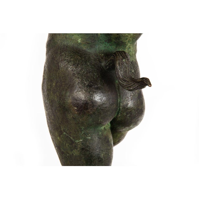Antique Grand Tour Italian Bronze Sculpture of Dancing Faun of Pompeii For Sale - Image 14 of 18