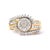 10K Yellow Gold 1 Cttw Round and Baguette cut Diamond Cluster Swirl Band Ring (H-I Color, I1-I2 Clarity) - Ring Size 7 For Sale - Image 4 of 6