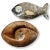 15th Century & Earlier Natural Stone Fossil Fish and Shell Dishes, 2 Pieces For Sale - Image 5 of 5