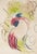 An abstract watercolor painting by the American artist Robert C. Ray (1926-2020). The abstract work depicts a crowing...