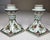 Vintage pair of Delft hand-painted ceramic candlestick holders featuring a charming floral design and classic Delft-style...
