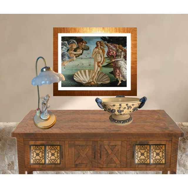 Wood Vintage Lhs Hutschenreuther Selb Porcelain Nymph and Lamb Boudoir Table Lamp For Sale - Image 7 of 12