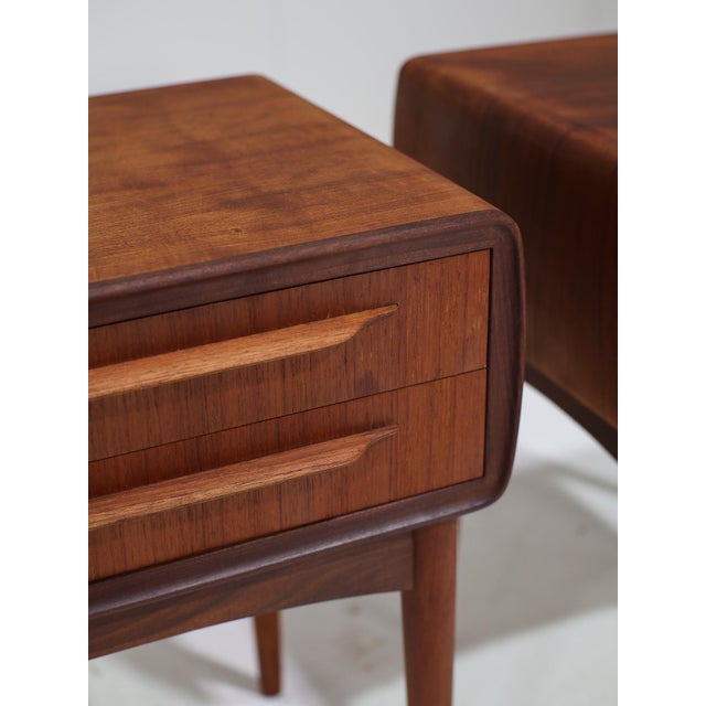 Mid-Century Modern Teak Bedside Tables by Johannes Andersen for Silkeborg Møbelfabrik, Denmark, 1960s, Set of 2 For Sale - Image 3 of 12