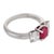 Vintage Gia 1.25 Carat Burma Ruby Diamond Platinum Three Stone Ring, Size 6.5 For Sale - Image 4 of 6