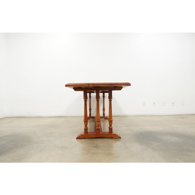 Vintage Century Furniture Trestle Dining Table For Sale In Austin - Image 6 of 15