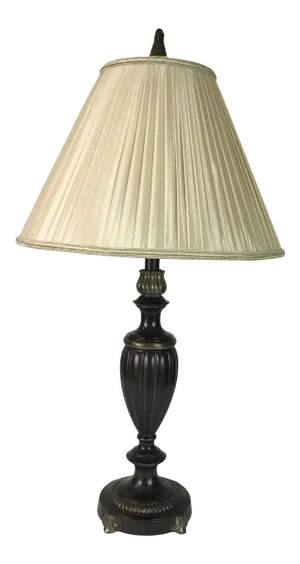 1990s Stiffel Patinated Brass Lamp With Silk Shade