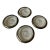 Vintage Silver-Tone Metal Rimmed Sun Coasters- Set of 4 For Sale