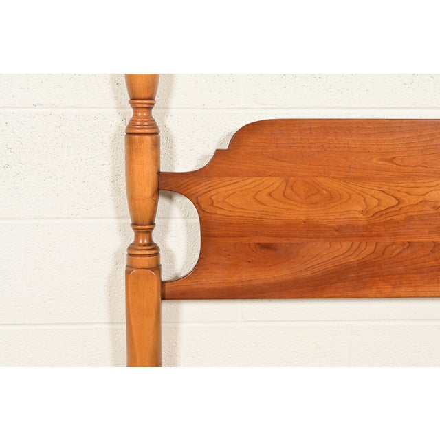 Wood L. & J. G. Stickley Georgian Carved Solid Cherry Wood Full Size Poster Bed, 1957 For Sale - Image 7 of 12