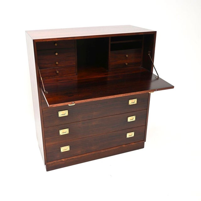 A stunning and very rare Danish vintage bureau / chest of drawers. This was made in Denmark, possibly designed by Henning...