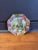 Decoupage dog plate. For decorative use only. Beautiful colors and details throughout. Backing features gold and cream...