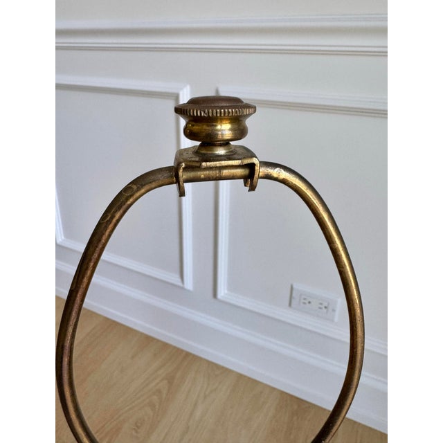 Vintage Stiffel Celadon Green Ceramic & Solid Brass “Ostrich Egg” Table Lamps – Pair For Sale In Chicago - Image 6 of 7
