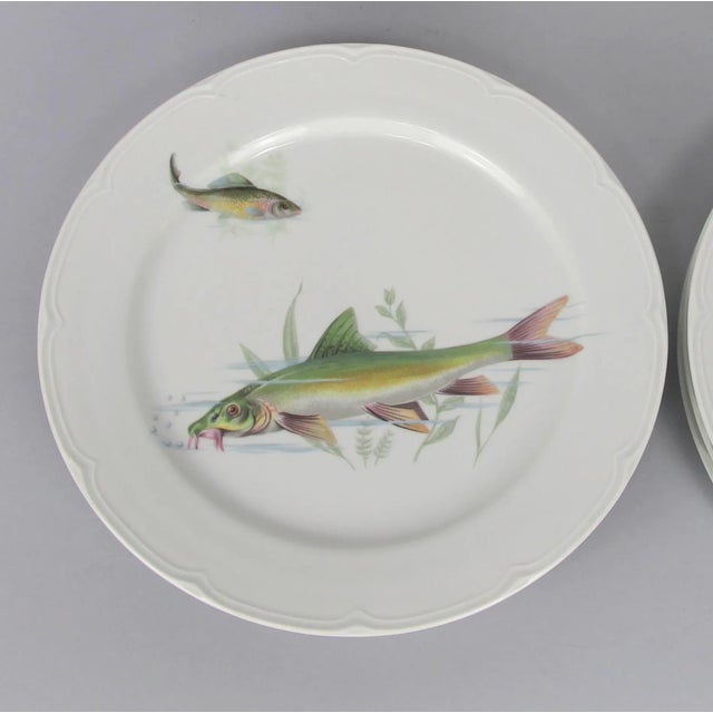Porcelain Fish Dishes and Tray Set, 1960s, Set of 7 For Sale - Image 3 of 7