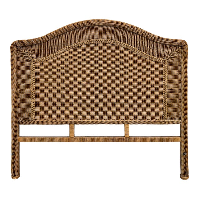 Boho Chic Wicker and Wrapped Rattan Braided Full Headboard Chairish