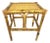 Vintage Mid Century Bamboo and Rattan Side Table With Woven Cane Top For Sale
