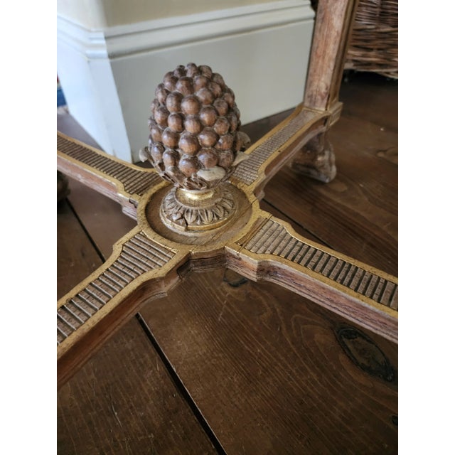 French Antique French Giltwood Table With a Black Stone Top For Sale - Image 3 of 8