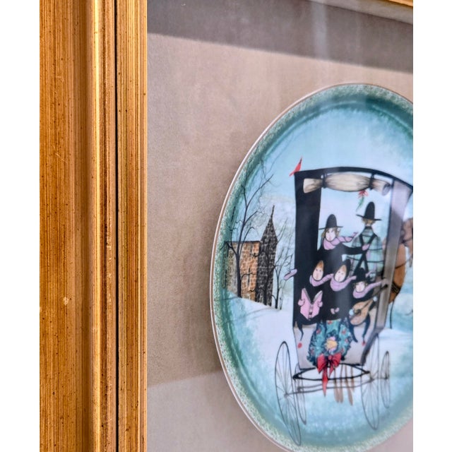 1980s 1980s Noel, Noel by P. Buckley Moss Framed Collectors Plate, Anna Perenna Bavaria For Sale - Image 5 of 11