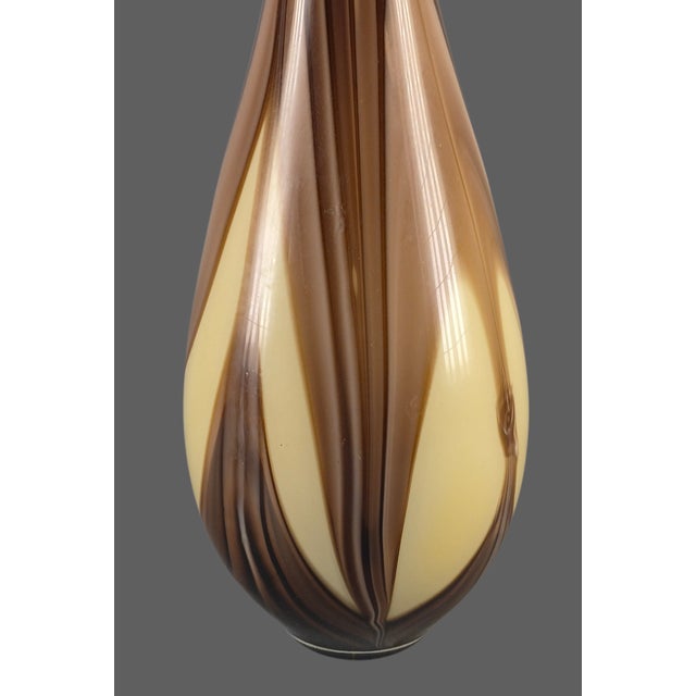Stunning Mid-Century-Modern Hand-Blown Art Glass Earth Tones Tall 22'' Vase For Sale - Image 9 of 12