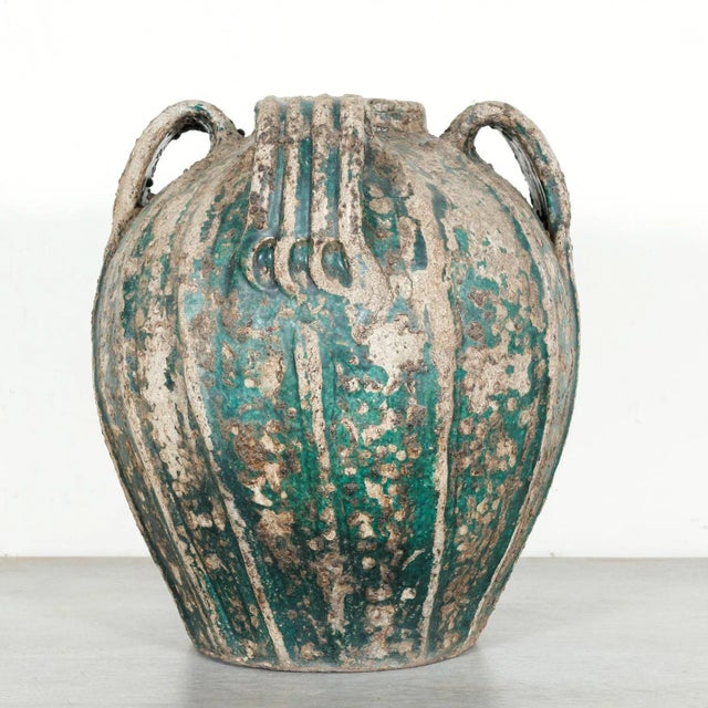 Rare 18th Century French Glazed Terracotta Cruche Du Quercy or Walnut Oil Jug For Sale - Image 9 of 12