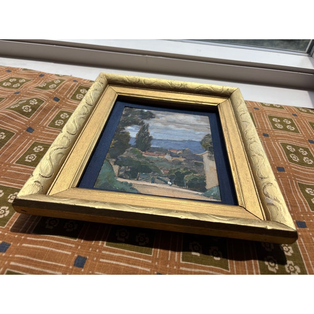 1950s 1950s Côte D’Azur Provincial Painting in Vintage French Frame For Sale - Image 5 of 6