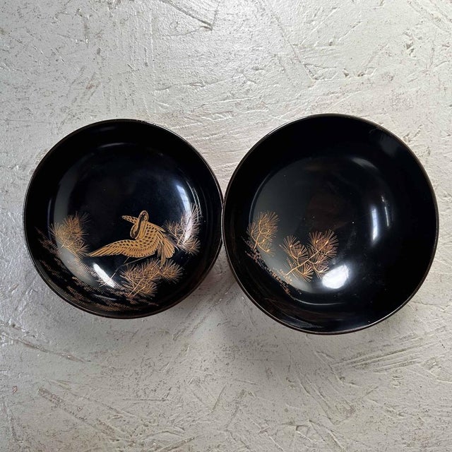 Meiji Era Urushi Maki-E Owan Bowls, 1890s, Set of 5 For Sale - Image 16 of 18