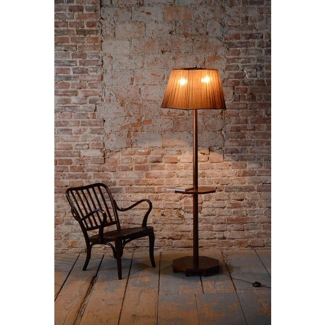 Czech Art Deco Floor Lamp in Walnut, 1920s For Sale - Image 10 of 12