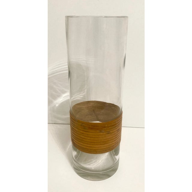 Mid 20th Century Rattan and Glass Vase For Sale In New York - Image 6 of 6