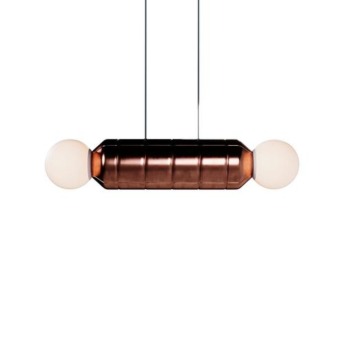 Navazi Medium Horizontal Lamp in Burnished Copper and Frosted Glass by Svitanok For Sale - Image 18 of 18