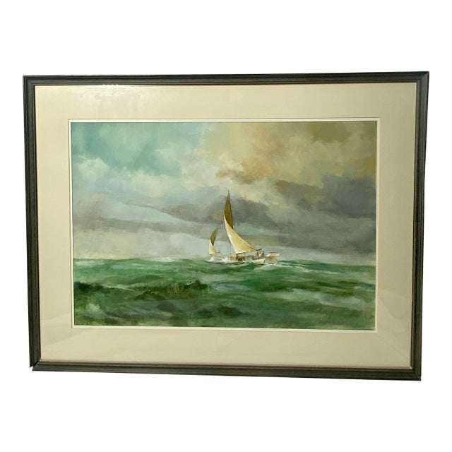 Original Scharff Large Sailing Painting For Sale