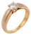 Cartier Vintage 0.50 Carat Diamond 18k Tricolor Gold Engagement Ring, Size 5.5 For Sale