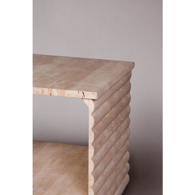 Contemporary Rayures Travertine Nightstand For Sale - Image 3 of 3
