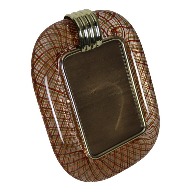 Photo Frame in Red Filigree Murano Glass by Paolo Venini, 2000 For Sale