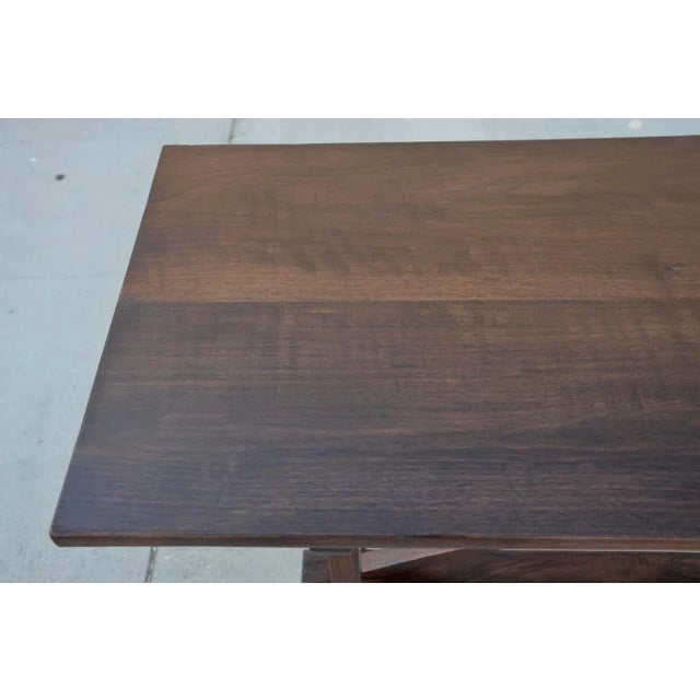 Ken Petersen Walnut Console Table by Petersen Antiques For Sale - Image 4 of 11
