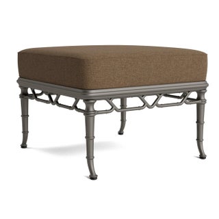 Brown Jordan Calcutta Ottoman, Mica frame with Fusion Moccasian fabric For Sale
