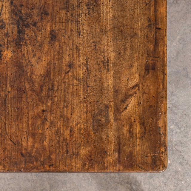 Brown French Bobbin Leg Mid Oak Fruitwood Dining Table, 1940s For Sale - Image 8 of 11