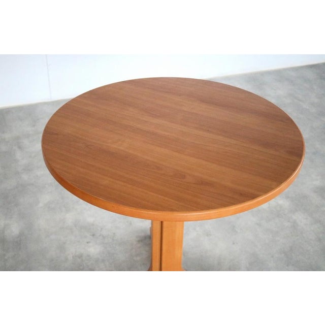 Brown Vintage Round Dining Table, 1970s For Sale - Image 8 of 10